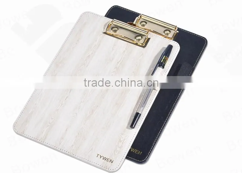 professional writing board /A5 leather clip board with metal clip
