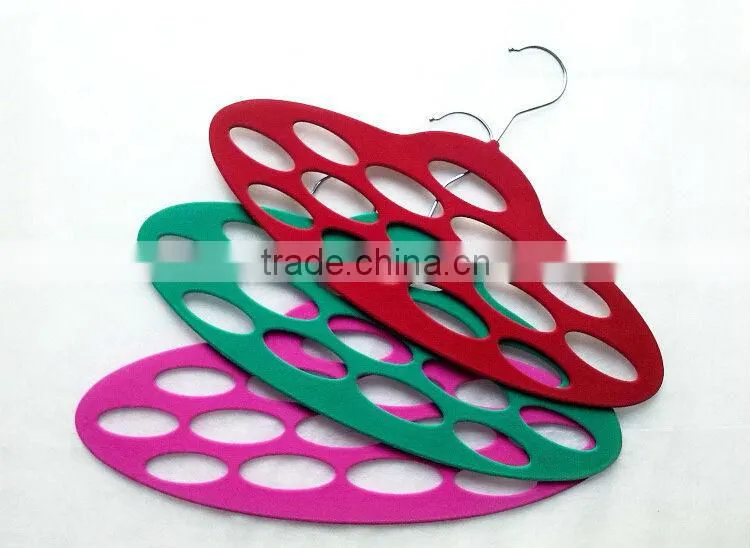 Oval Circles Velvet Flocked Scarf Hanger Organizer