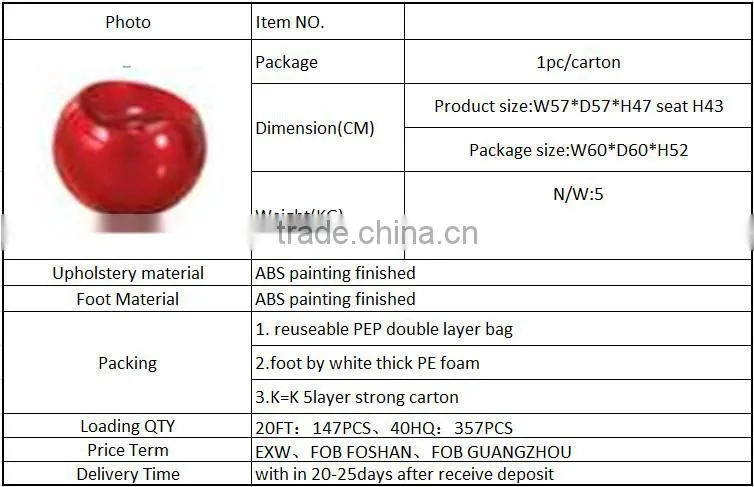 ABS plastic or Fiberglass Outdoor Garden Finn Stone Ball Chair