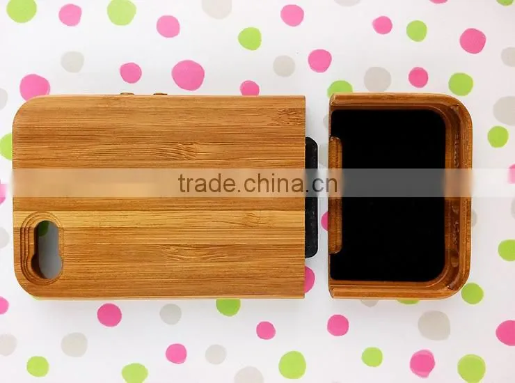 OEM Carbonized Bamboo Wood Cell Case for Iphone cover for iphone 5 two parts with press key