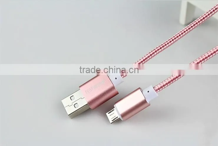 Aluminum Alloy Micro USB Data Cable Wholesale for Iphone USB 2.0 Cable