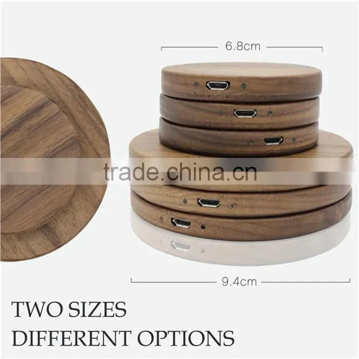 HOT ITEM Pure Wood Smart Phone Wireless Charger 1000 mA for IPhone, for Sony, for Samsung