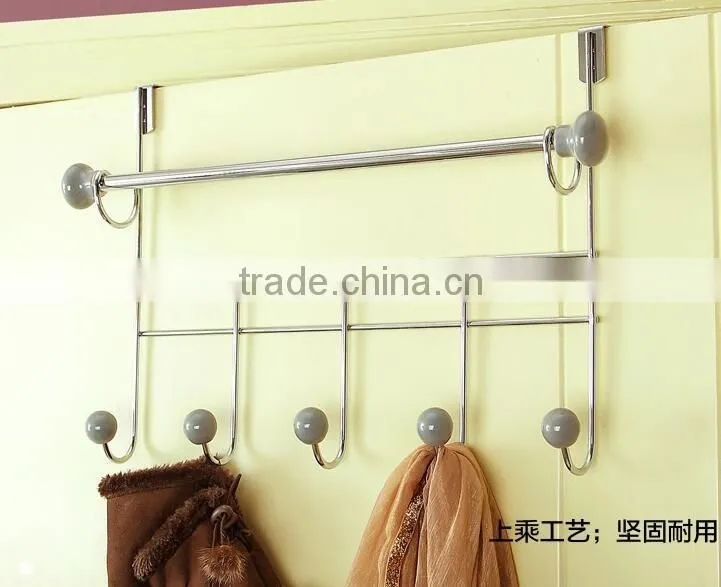 metal over the door hanging hooks with ceramics knob