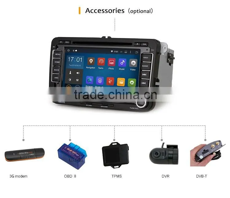 Oem double din car dvd player GPS for vw