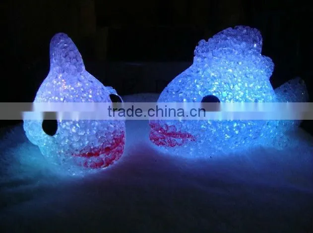 LED night light, colorful crystal goldfish night light