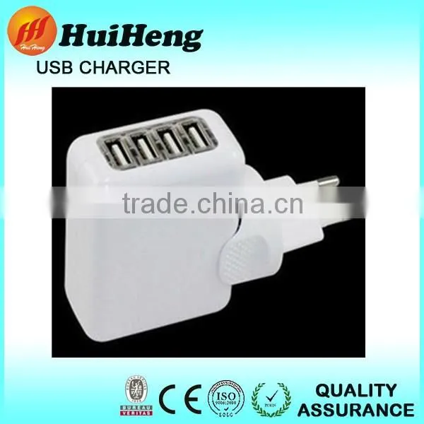 Hot sales 4 port usb wall charger with eu plug 5v 2a micro usb charger