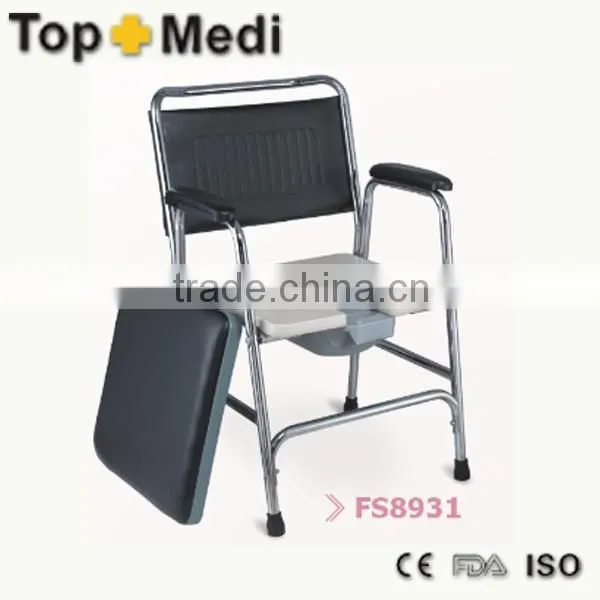 Rehabilitation Therapy Supplies Lightweight Aluminum Commode Chair for Disabled People