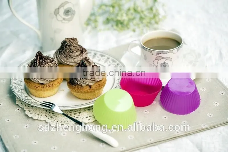 round cup shape DIY baking silicone cake cup liners cupcake mold