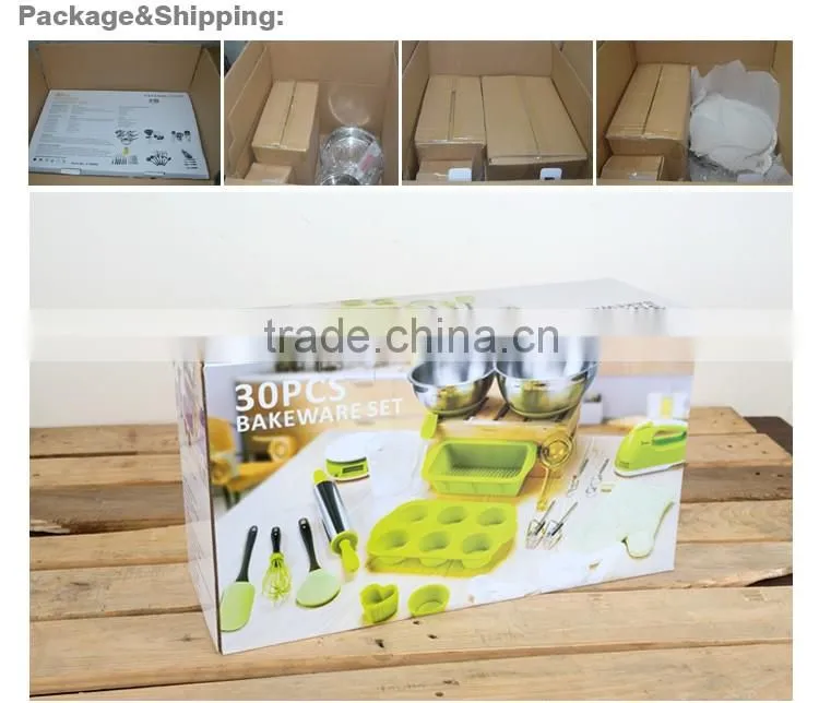 2016 hot sale popular 30 pcs silicone cute kids bakeware