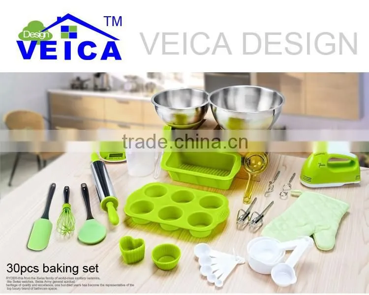 2016 hot sale popular 30 pcs technique silicone bakeware