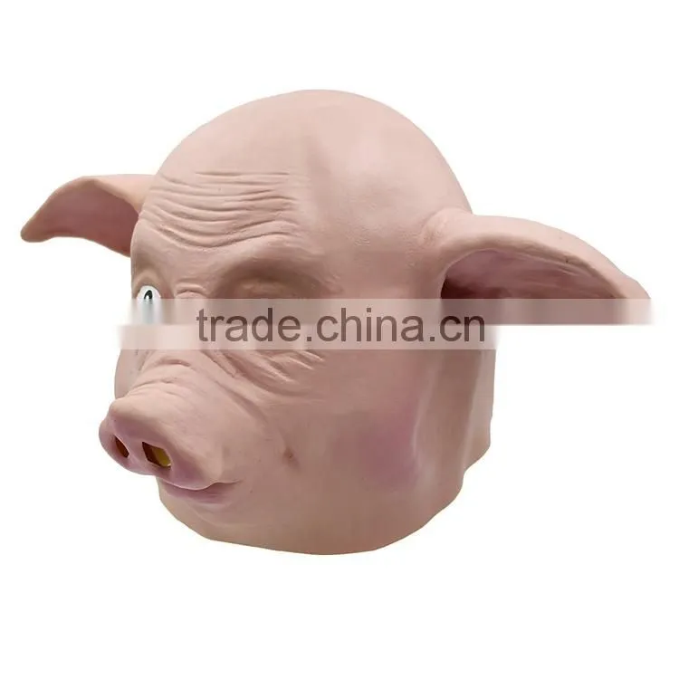 halloween costumes ugly pig head latex mask for kids girls