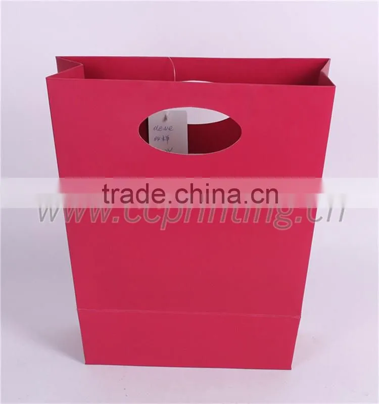 Plain Red Kraft Paper Shopping Bag for Christmas Gift