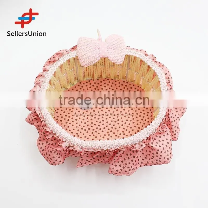 2017 No.1 Yiwu agent hot sale export commission agent Nice Basket/Flower Basket with Bowknot