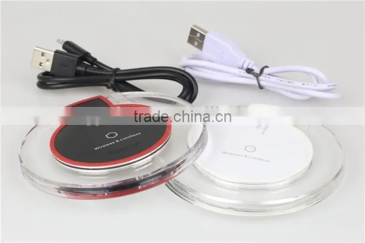 OEM ORDER WELCOME QI WIRELESS CHARGER PAD STAND QI WIRELESS CHARGER PAD WITH LCD LIGHT FOR GALAXY S7 EDGE TRANSMITTER