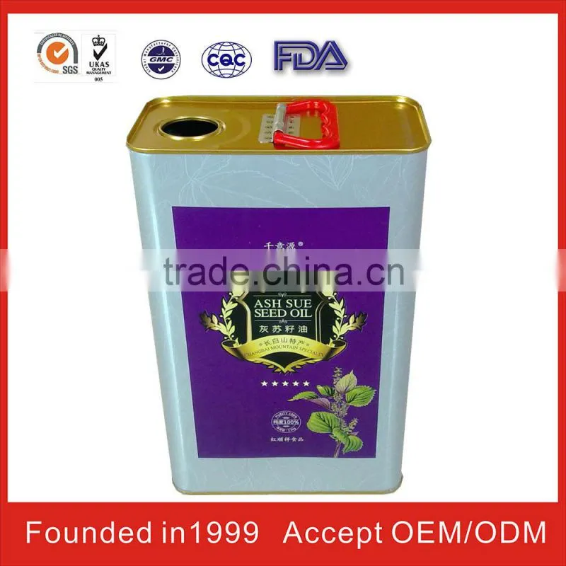 china square olive oil tin cans size for FDA