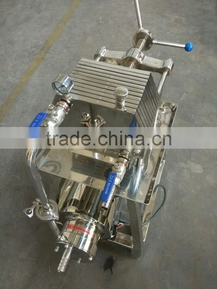 High quality Sanitary Stainless Steel ss316 Plate Frame Filter For Wine