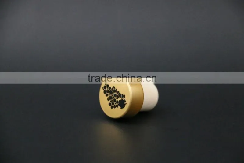 Gold aluminum cap with synthestic cork wine bottle stopper manufacturer