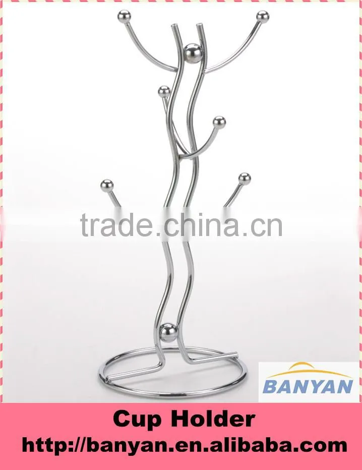 Chrome Metal Wire Mug Holder ,cup holder