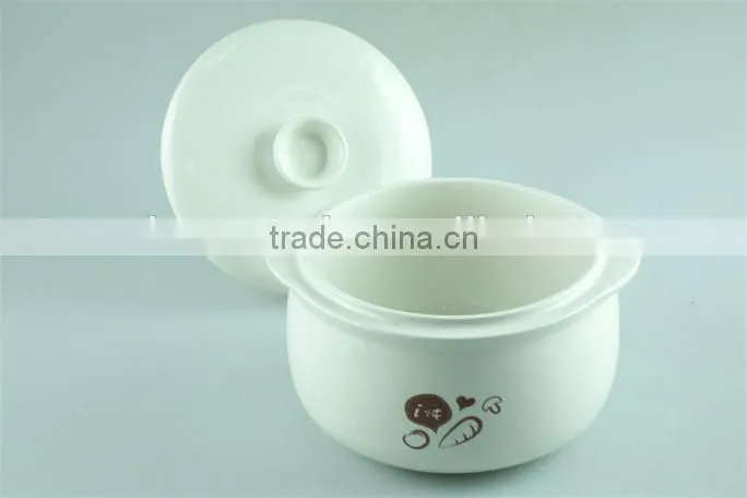 Stock ceramic soup tureen with glass lid/cover with cheap price
