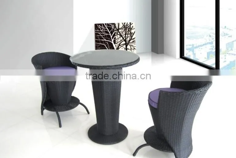 fashion wicker bar high table and chairs set