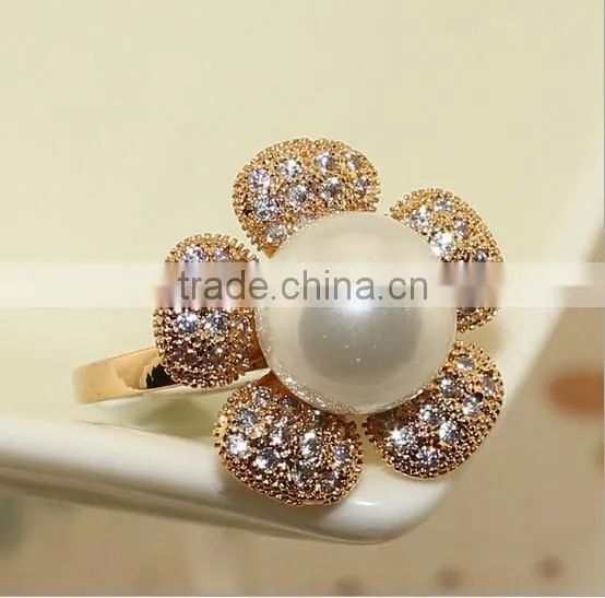 Japan &Korea bowknot pearl Diamonds Rings