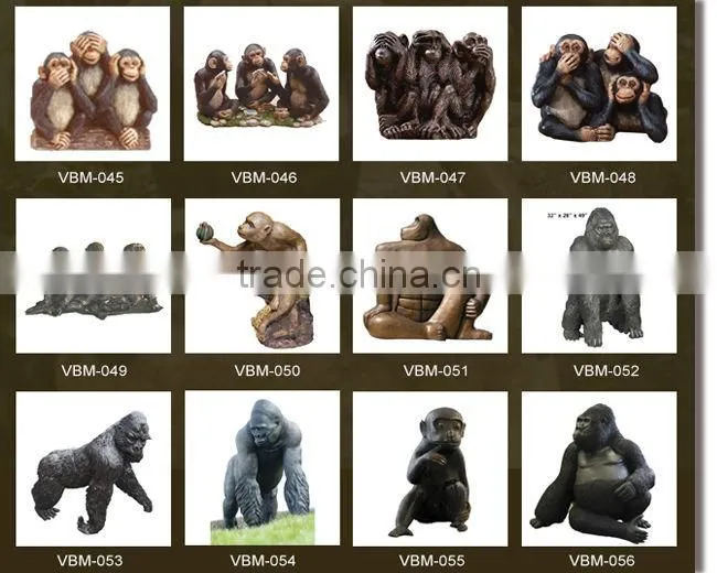 High quality large bronze gorilla sculpture