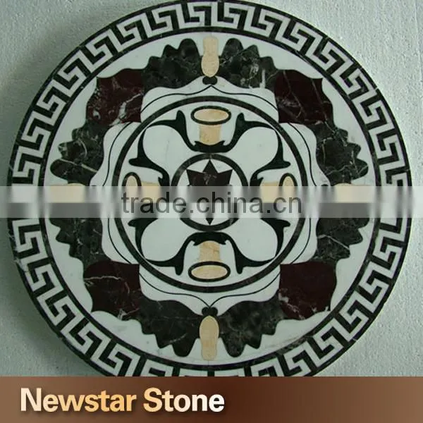 Natural stone marble waterjet medallion