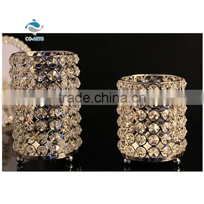 Good design European table decoration cylindrical crystal candelabra