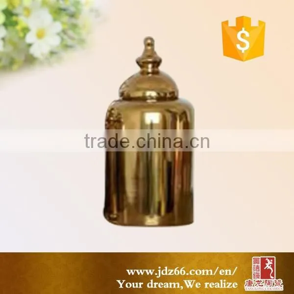 Chinese gold cermaic jar home decor jar