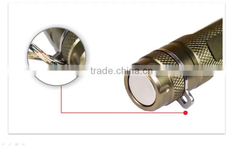 Outdoor Aluminum Rechargeable Flashlight With 4 shifts and Magnet