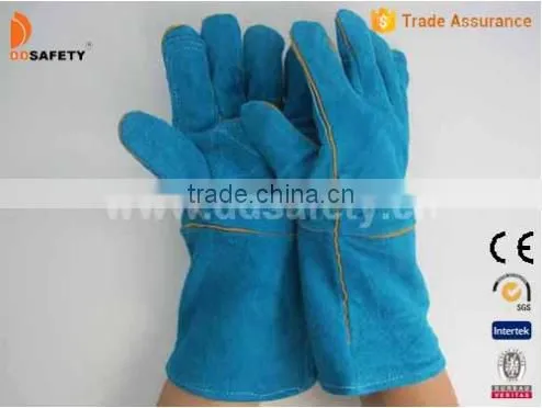 Green Cow Split Reinforced Gloves With Full Lining Two Pieces Back