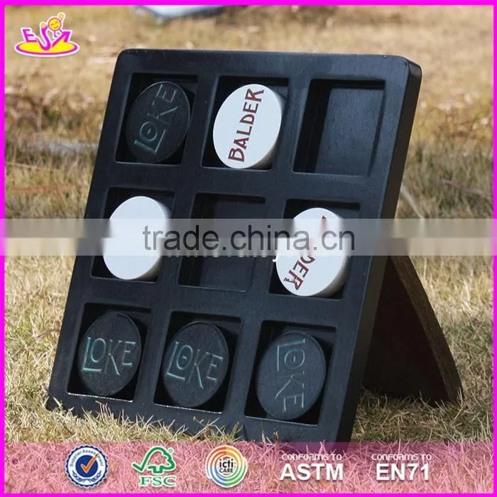2017 New design funny kids toy wooden tic tac toe game W01B037