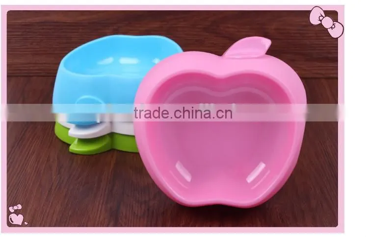 custom made High quality apple shape Plastic pet bowl wholesale pet slow feed dog bowl wholesale
