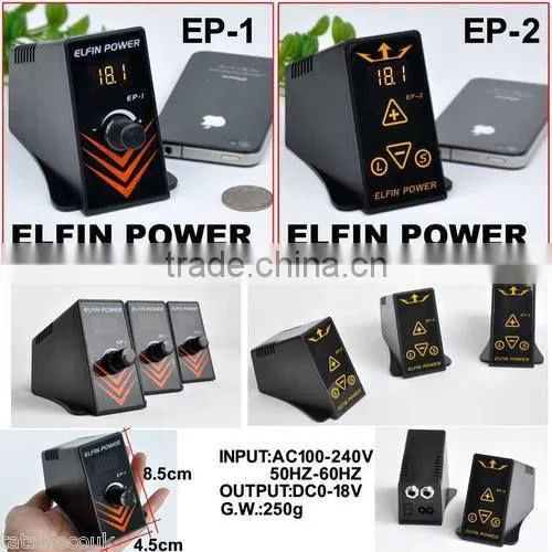 Tattoo Mini Power Supply EP2 Digital F Machine Gun Supplies + matched Cable
