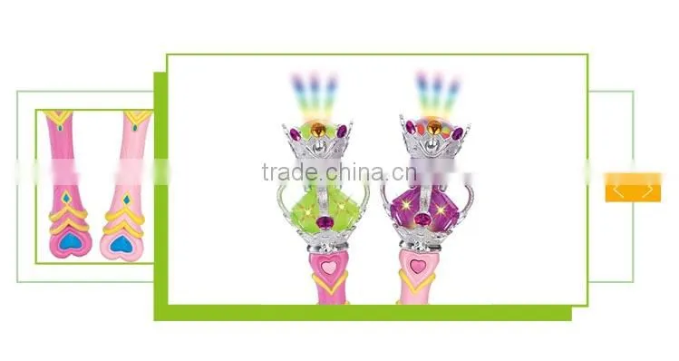 New product pink plastic musical light magic wand toy