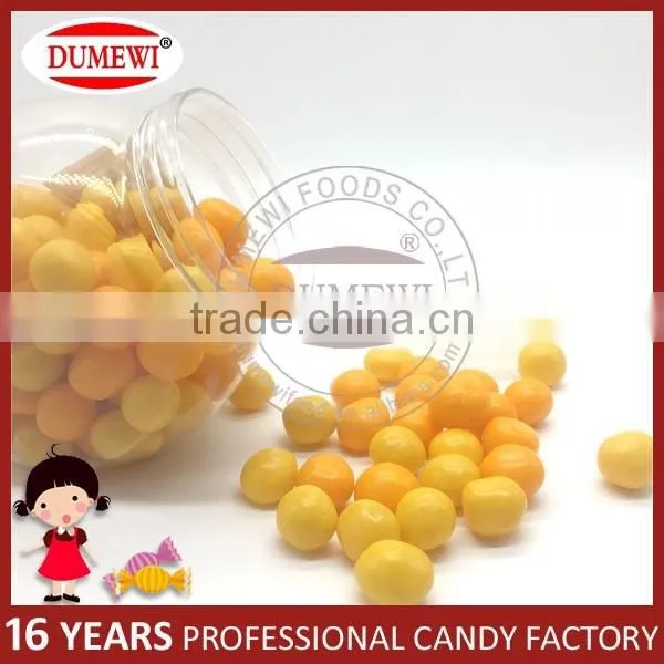 Bright Yellow Center Filled Fruit Chewy Soft Candy