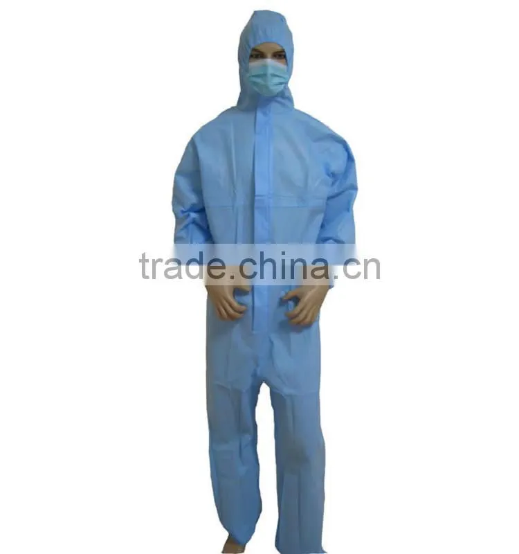 Chemical liquid (EN368) and blood (ASTM F1670) penetration resistance coverall