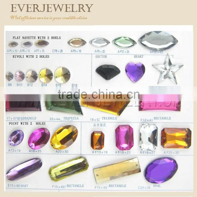 crystal color acrylic rhinestone