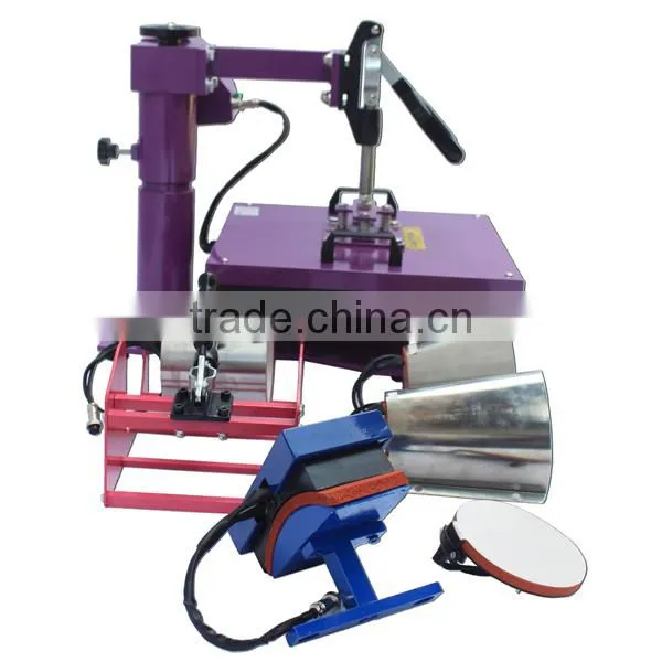CE Approval 9 in 1 combo heat press machine for t-shirts, mugs, caps and plates