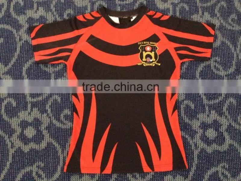 Hongen apparel sublimate rugby football shirt/Rugby Jersey custom size color team jersey in China