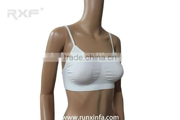 Women V-neck nylon spandex yoga sport bra tops with spaghetti strap