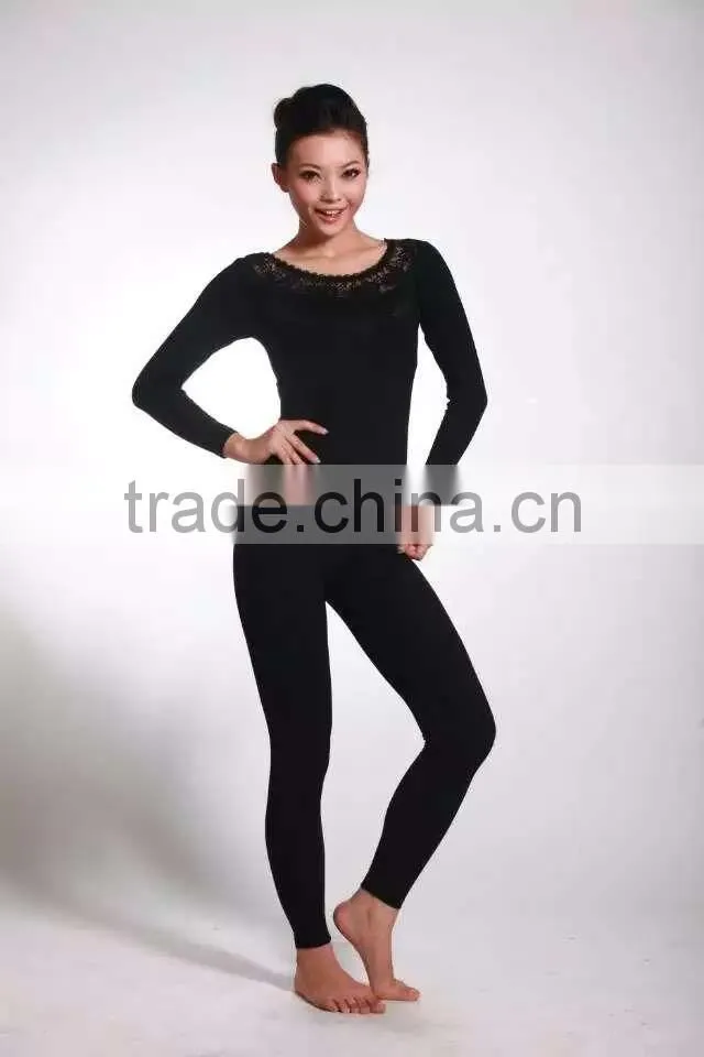 Ladies Sexy Thermal Underwear Women Cotton/Modal Heated Thermal Underwear Top+Pant Sexy Slim Comfortable Woman Underwear