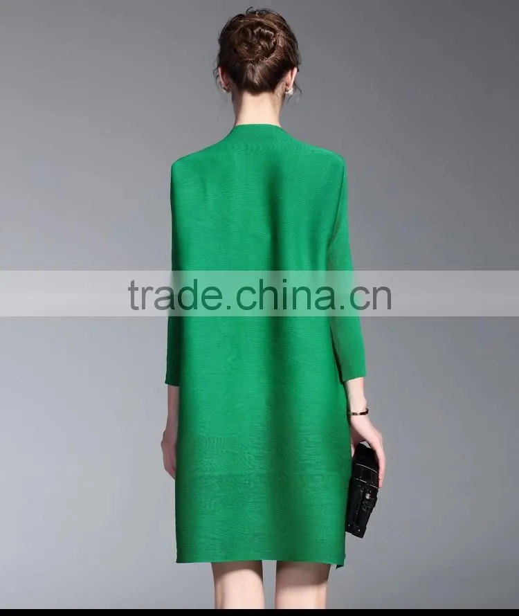 Chinese national style plus size ladies draped dress with buttons