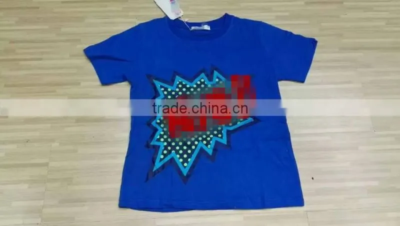Garments stocklot cheap price comfortable boy's short sleeve t-shirts stock clearance sale