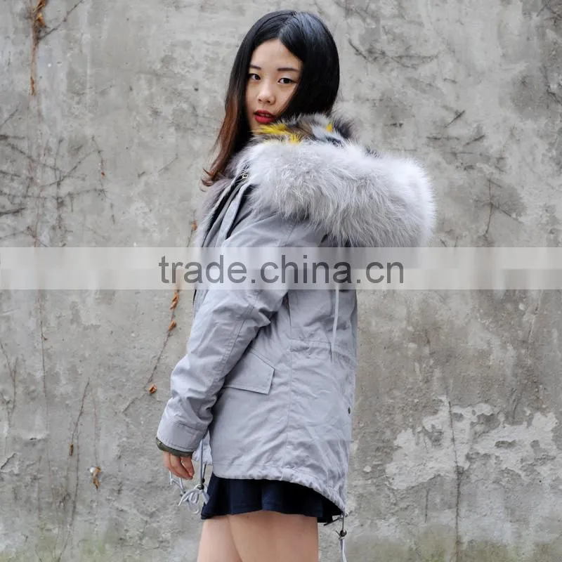 CX-G-P-05J Fox Fur Lining Raccoon Fur Collar Women Winter Fur Parka
