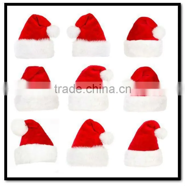 green color funny kids & adult christmas hats with white ball