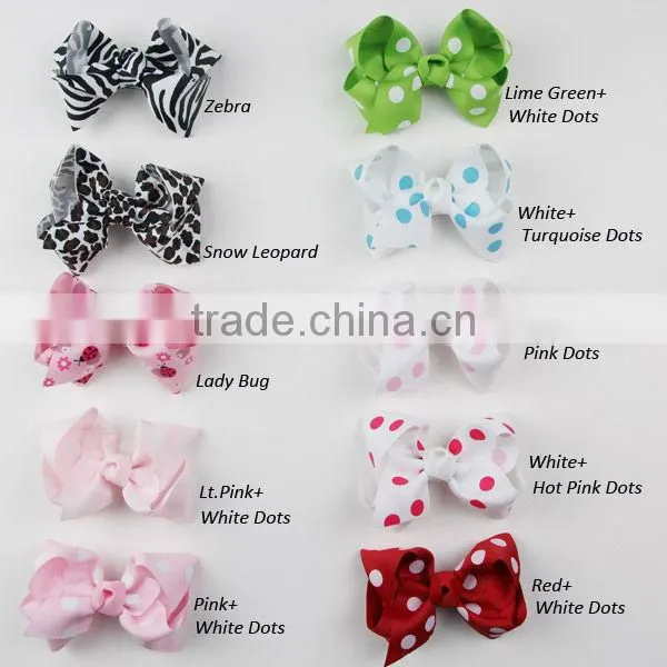 4.5inch ribbon bows/hair bows/grosgrain ribbon bow/chunky bows