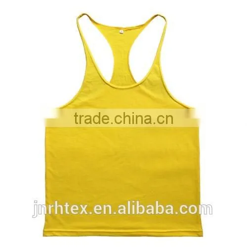 Cotton And Spandex Mens Blank Gym Tank Top