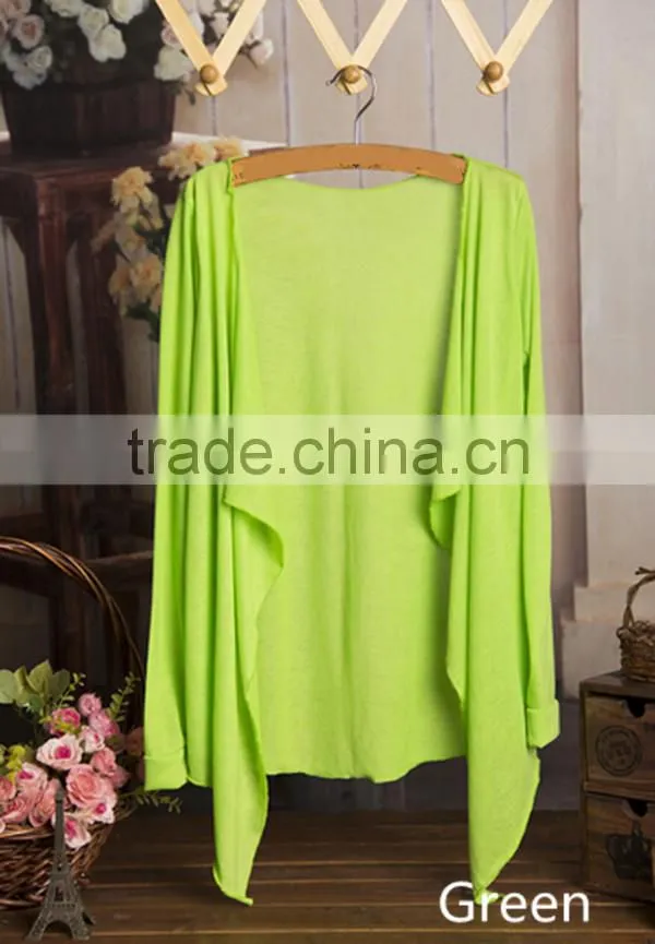 Korea sex long sleeve without button Sun protection clothing breathable summer thin women chiffon