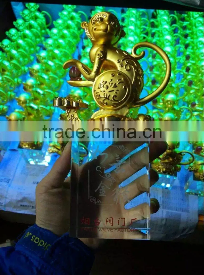 High Quality Beautiful Gold plated MONKEY TROPHY FOR BUSINESS GIFT